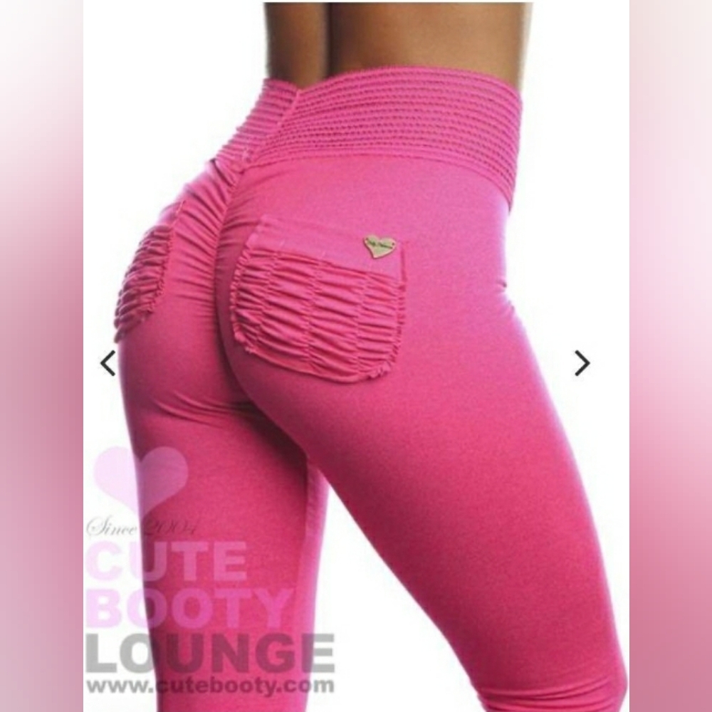 Rare! Cute Booty Lounge Hot Pink leggings, size small